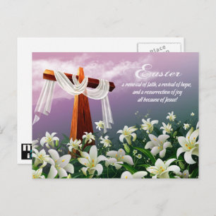 Easter Blessings. Christian Religious Easter  Holiday Postcard