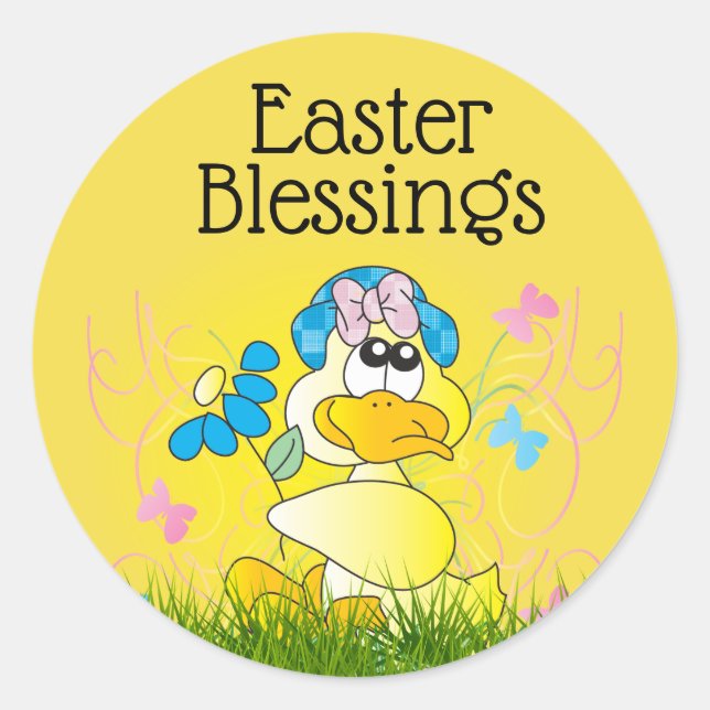 Easter Blessings Classic Round Sticker (Front)