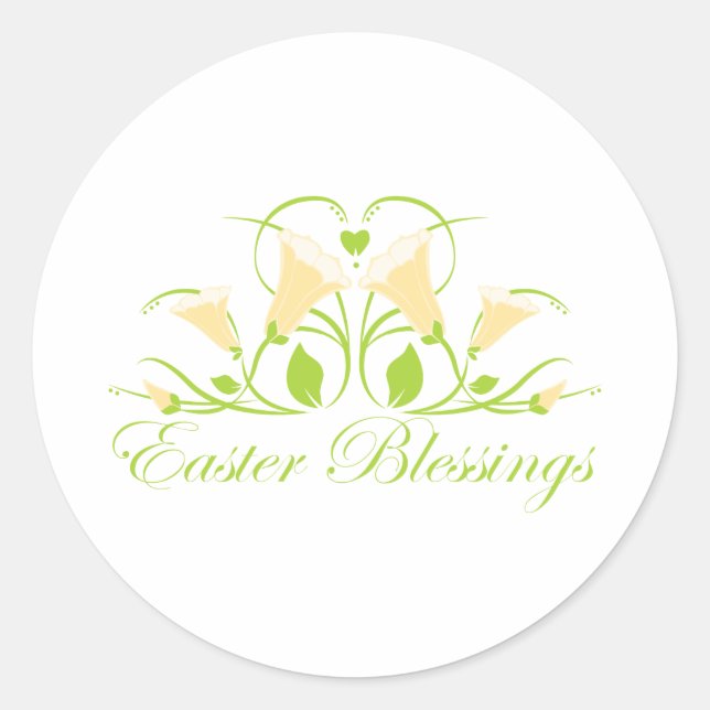 Easter Blessings Classic Round Sticker (Front)
