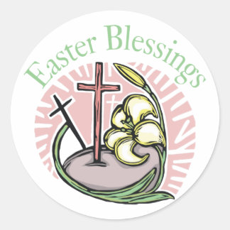 Easter Blessings Classic Round Sticker