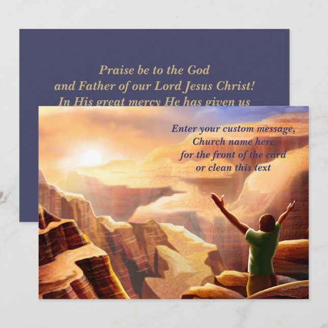 Easter Blessings Custom Greeting Christian Easter  Holiday Card (Front/Back)