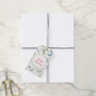 Easter Blessings   Custom Name   Botanical Gift Tags