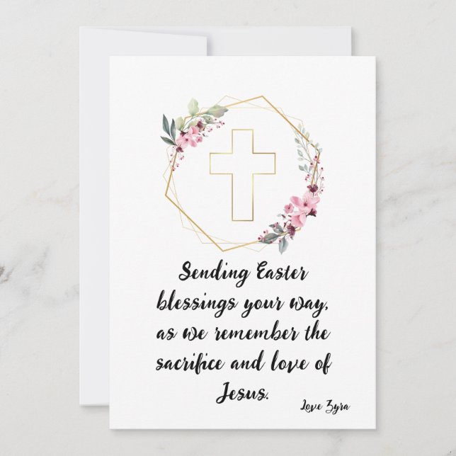 Easter Blessings: Customisable Card with Love (Front)