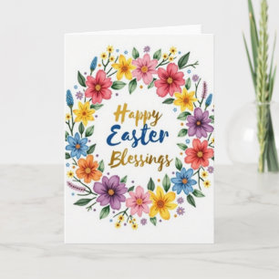 Easter Blessings Floral Card