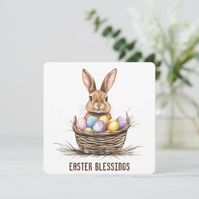 Easter Blessings Greeting Card (Standing Front)