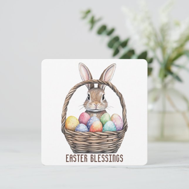 Easter Blessings Greeting Card (Standing Front)
