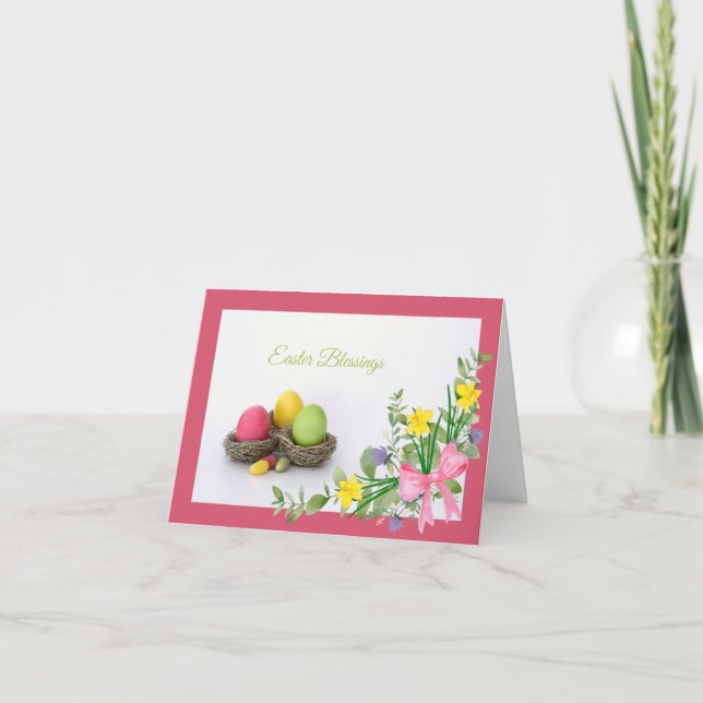 Easter Blessings Greetings Card (Front)