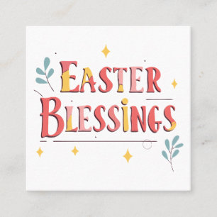 Easter Blessings in luxurious flowing embossed Square Business Card