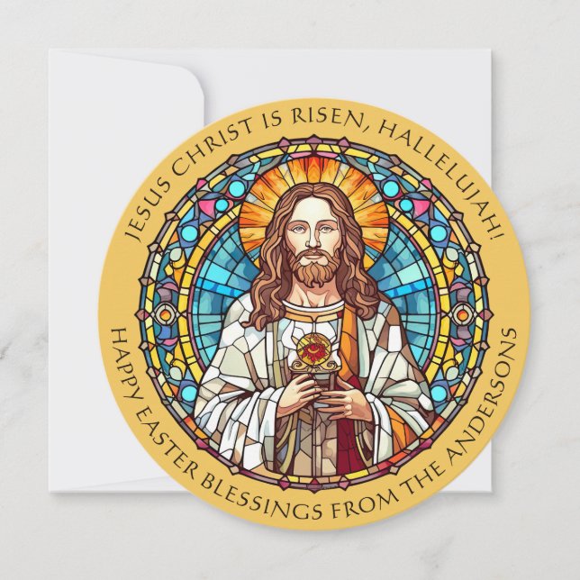 Easter Blessings Jesus Christ Religious Holiday Card (Front)