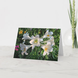 Easter Blessings Lily Flowers Holiday Card