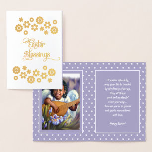 Easter Blessings. Little African American Angel Foil Card