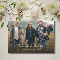 Easter Blessings Modern Christian Family Photo 