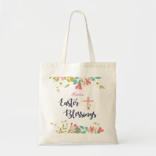 Easter Blessings of Risen Christ Flowers Tote Bag