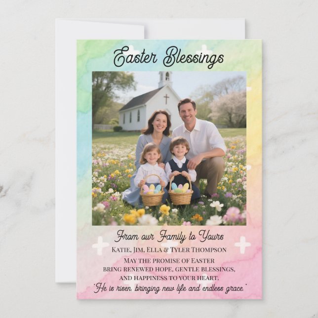 Easter Blessings  Personalized Photo Template (Front)