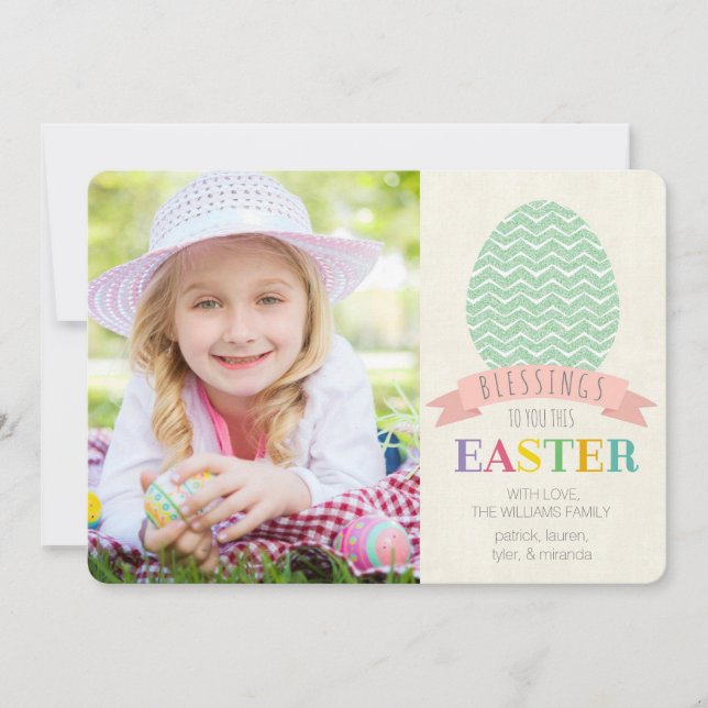 Easter Blessings Photo Flat Card (Front)