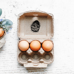Easter Blessings Playful Script Egg Carton Stamp