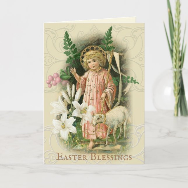 Easter Blessings Prayer Resurrection Religious Holiday Card (Front)