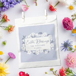 Easter Blessings Pretty Purple Floral Custom Favour Bags