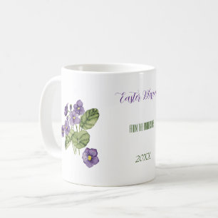 easter blessings purple violet watercolor Mug