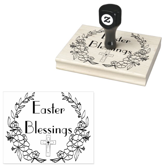 Easter Blessings Rubber Stamp (Stamped)