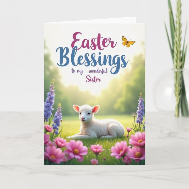 Easter Blessings Sister Spring Card (Front)