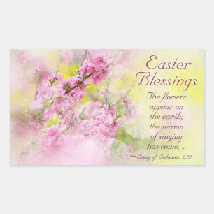 Easter Blessings Song of Solomon 2:12 Scripture Rectangular Sticker