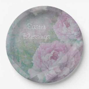 Easter Blessings Table setting in Pastels Paper Plate