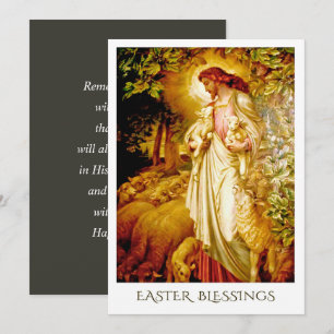 Easter Blessings. The Good Shepherd Painting Holiday Card