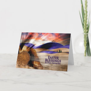 Easter Blessings TWO Resurrection Tomb Stone Away Card