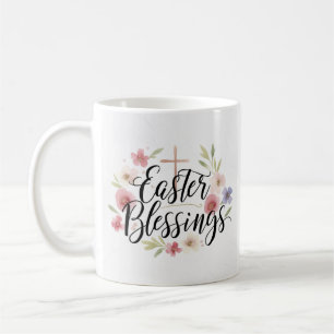 Easter Blessings Typography Mug – Elegant Spring