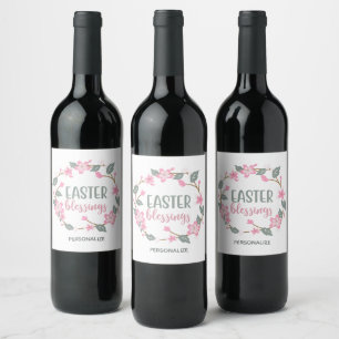 Easter Blessings Wine Bottle Label
