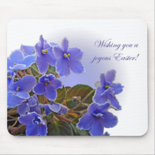 Easter Blue African Violets Mouse Mat