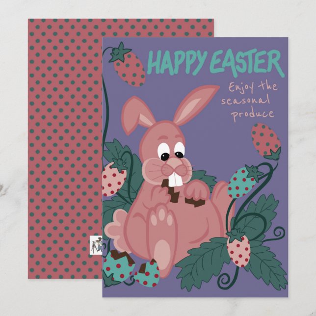 Easter - Body Positive Bunny - Seasonal Produce Holiday Card (Front/Back)