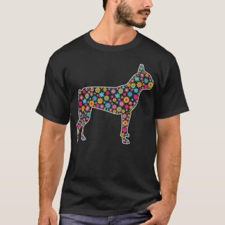 Easter Boston Terrier Dog Easter Spring Flowers Pu T-Shirt