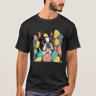 Easter Boston Terrier Spring Flower Dog  Paint Spl T-Shirt