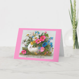 Easter Bouquet Vintage Flowers Holiday Card