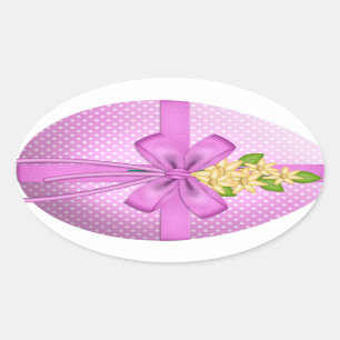 Easter Bow Oval Sticker