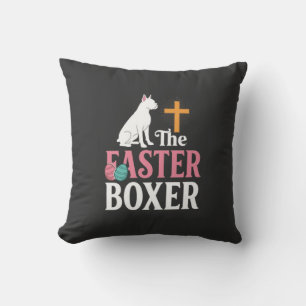 Easter Boxer Dog Vintage Engraving Shirt Cushion