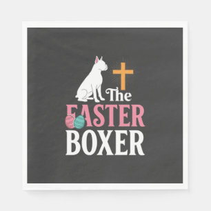 Easter Boxer Dog Vintage Engraving Shirt Napkin