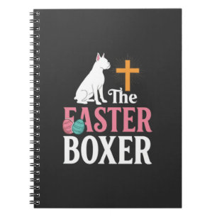 Easter Boxer Dog Vintage Engraving Shirt Notebook