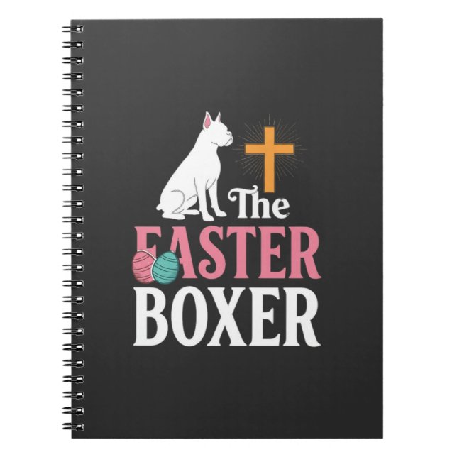 Easter Boxer Dog Vintage Engraving Shirt Notebook (Front)