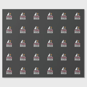 Easter Boxer Dog Vintage Engraving Shirt Wrapping Paper