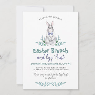 Easter Boy Bunny Egg Hunt & Brunch  Holiday Card