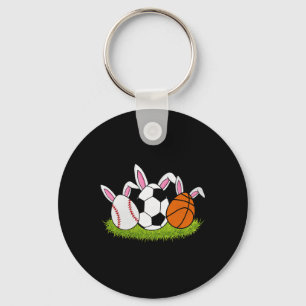 Easter Boys Baseball Basketball Soccer Sports Bunn Key Ring