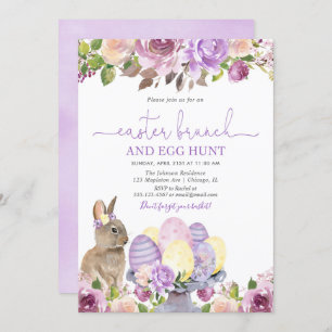 Easter brunch and egg hunt bunny invitation