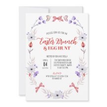 Easter Brunch and Egg Hunt, Purple White Floral