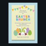 Easter Brunch Bunny Invitation<br><div class="desc">A cute invitation to Easter brunch featuring a rabbit coming out of his den surrounded by Easter eggs, colourful party flags and the words "Easter Brunch" (FP) The card is easy to customise with your wording, font, font colour and choice of six paper types. Not exactly what you're looking for?...</div>