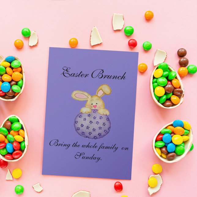 EASTER BRUNCH BUNNY ON EGG INVITATION (Creator Uploaded)