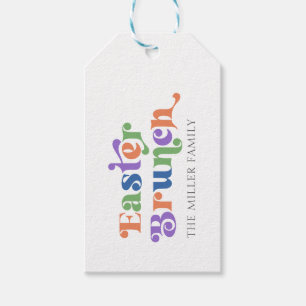 Easter Brunch Colourful Retro Typography Gift Tags