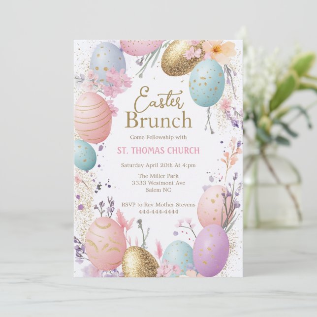 Easter brunch, Easter party, easter hunt brunch Invitation (Standing Front)
